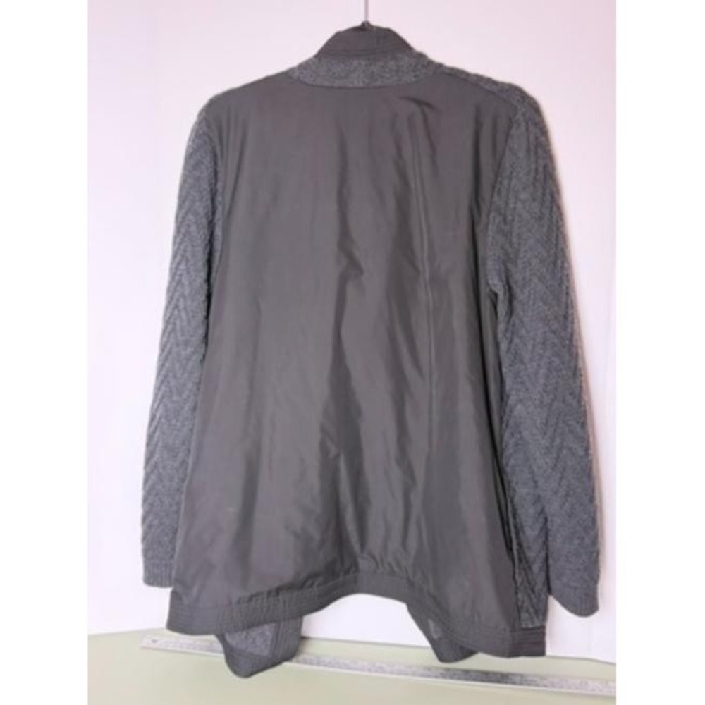 Lafayette 148 New York Cardigan Womens L Gray Merino Wool Open Front Sweater - Picture 2 of 13